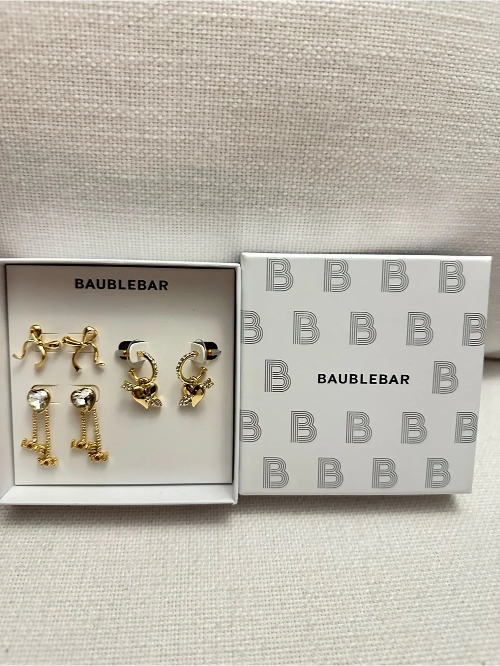 BaubleBar Gold Tone Mixed Earring Set - Three Pairs